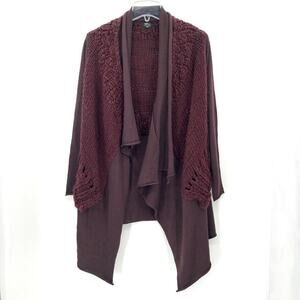 Misu Waterfall Cardigan Mixed Knit Wool Blend S/M‎